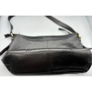 Etienne Aigner Black Leather Purse Shoulder‎ Bag Adjustable Strap & Front Po thumbnail 4