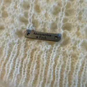 Abercrombie & Fitch Cream Open Knit V Neck Sweater Lightweight Preppy Capsule LG thumbnail 7