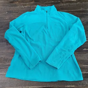 Women’s Medium The North Face Turquoise Polartec Fleece Pullover Jacket thumbnail 1