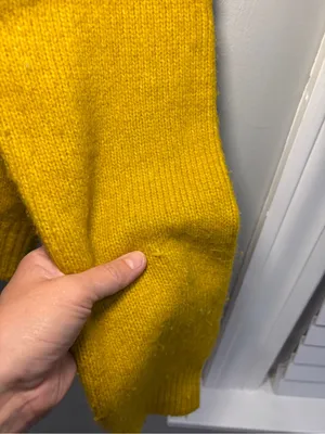 RARE Anthropologie Maeve Mustard Yellow Lace Collar Cardigan Sweater Size M thumbnail 10