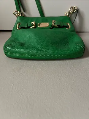 Michael Kors Hamilton Kelly Green Pebbled Leather Crossbody Bag Gold Hardware thumbnail 3