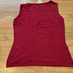 Ann Taylor Loft Red Silk Sleeveless Top Size Medium‎ thumbnail 5