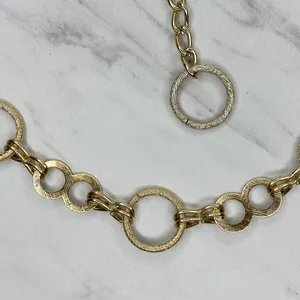 Textured Open Circle Ring Gold Tone Chain Link Belt Small (S) ✨ thumbnail 6