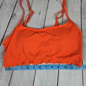 Aerie Textured Orange Scoop Neck Bikini Top M‎ NWT thumbnail 8