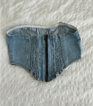 SheIn Denim Strapless Top thumbnail 4