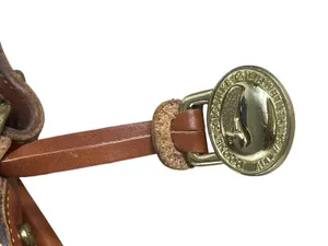 VTG Dooney & Bourke AWL Navy British Tan Pebbled Leather Messenger Top Handle thumbnail 6