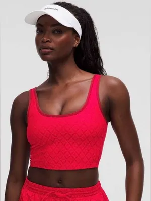 Lululemon NWT Textured Mesh Tennis Tank Top Med Support B/C Cup Red Size XL thumbnail 1