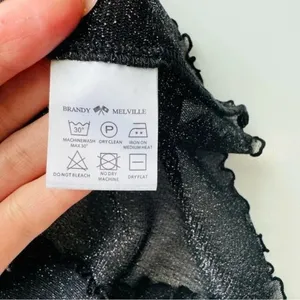 BRANDY MELVILLE Black Porter Sheer Glitter Top‎ thumbnail 7
