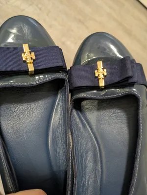 Tory Burch Navy Blue Patent Leather Trudy Ballet Flats Size 6.5 thumbnail 7