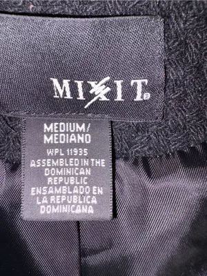 Mixit Black Textured Single-Breasted Pea Coat thumbnail 6