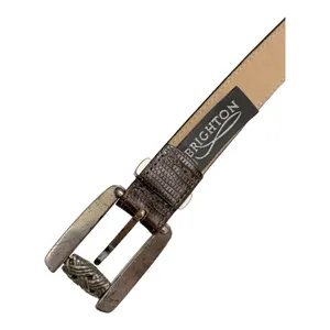 Brighton Brown Texture Leather Silver Tone Basket Weave Buckle Women's Belt Sz M thumbnail 7