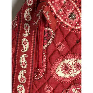 Vera Bradley Backpack Womens Red Pink Paisley Quilted Cotton‎ Drawstring Bag thumbnail 3