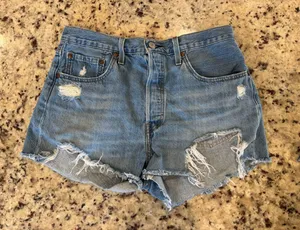 Levi’s 501 Distressed Denim Shorts thumbnail 1