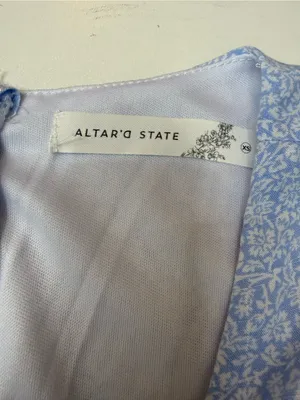 Altar'd State Light Blue Floral Tiered V-Neck Midi Dress size XS thumbnail 7