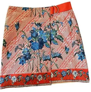 Tommy Hilfiger Vintage Orange Boho Hippie Western Cottagecore Floral Wrap Skirt thumbnail 1