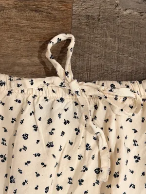 Brandy Melville Cream Maxi Skirt with Black Dot Floral Print thumbnail 3