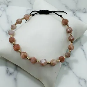 Sophisticated Gold and Brown Bracelet with Adjustable Fit thumbnail 1