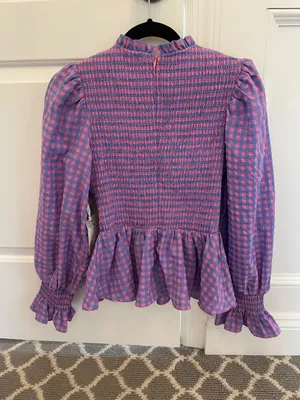 NEW WITH TAG HYACINTH HOUSE RUBY GINGHAM TOP XS! thumbnail 6