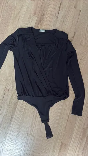 Free People Long Sleeve Bodysuit Black thumbnail 5