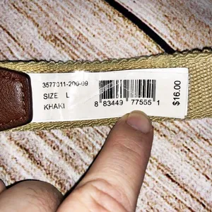 Classic Belt / khaki canvas and Brown belt Size L thumbnail 3
