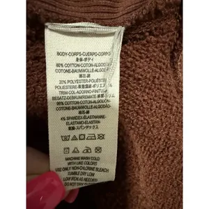 Free‎ People West Track Distressed Hoodie Brown Women's Size Small thumbnail 10