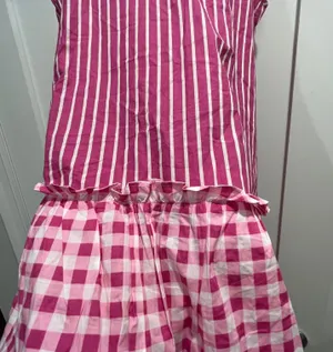 NWT J. Crew Bright Pink Gingham and Stripes Cover Up Summer Dress - Size Small thumbnail 6