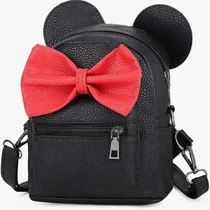 Disney Minnie Mouse Ears & Red Bow Convertible Mini Backpack Crossbody Bag Purse thumbnail 2