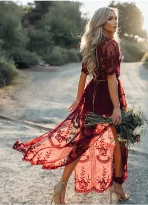 Eleter Romantic Whimsigoth Romper Maxi Dress Boho Lace Women S Dark Cottage thumbnail 1