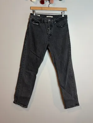 Levi's washed black Wedgie jeans thumbnail 1