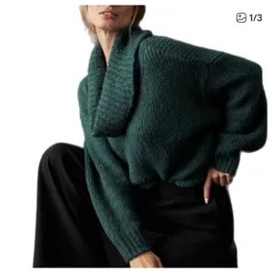 Anthropologie Pilcro Chunky Green Cowl Neck Sweater Oversized Slouchy Cozy Small thumbnail 3