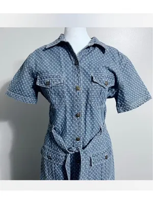 Jane Ashley Vintage Western Polka Dot Jean Maxi Dress thumbnail 5