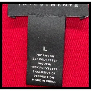 Investments‎ Sweater Women Large Red Collared Layered Embellished Pullover thumbnail 2