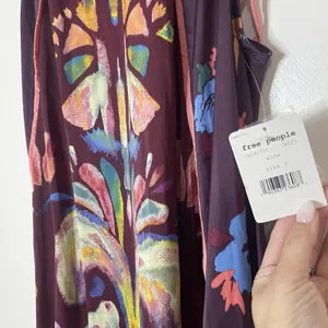 NEW! Free People Dream free wine floral swing tunic dress top size small thumbnail 3