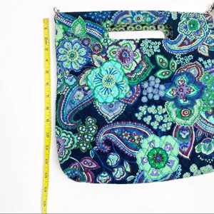 VERA BRADLEY Blue Rhapsody Removable Strap Clutch Tote Bag Casual Boho Artsy thumbnail 5