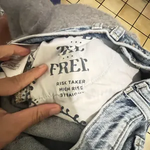 We the Free Risk Taker Jeans Sz 25 Blue Mid Rise Raw Hem Stretch Festival Rodeo thumbnail 10