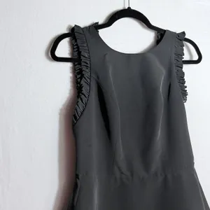 Alexis Black Ruffled Trim Sleeveless Open Back Fit & Flare Mini Dress Size L thumbnail 4