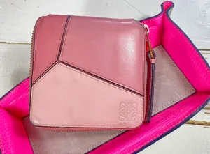 Pink Leather Puzzle Wallet thumbnail 1