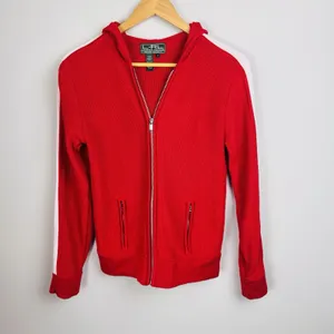 Ralph Lauren Active Red/White Hooded Zip Up Sweater Jacket Women's Size Medium‎ thumbnail 12