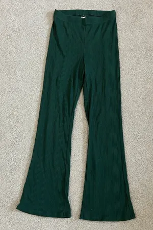 Aerie Flare Ribbed Green Leggings Sports Yoga Workout Exercise Size XS thumbnail 1