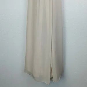 White by Vera Wang Cream Chiffon V Neck Cross Back Full Length Gown Size 4 thumbnail 7