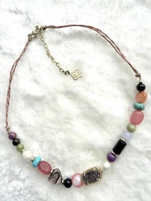 Kendra Scott 14k Gold-Plated Mixed Bead & Multicolor Cord Choker Necklace thumbnail 3