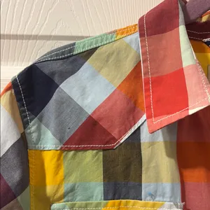 Lucky Brand Multicolor Plaid Button Down western Shirt thumbnail 8