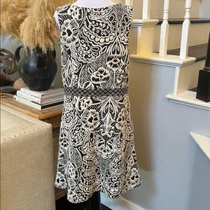 Anthropologie Ett:Twa Valery Jacquard Floral Knit Flared Mini Dress Size XL thumbnail 9