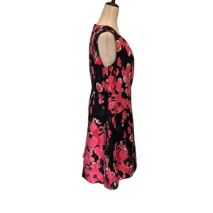 Nipon Boutique Fit Flare Dress Sz 8 Coral Floral Wedding Glam Career Cocktail thumbnail 5