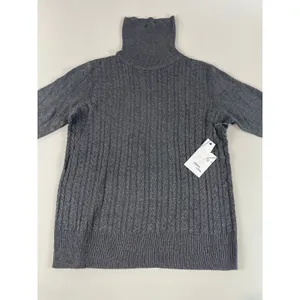 Allison + Zoe Sweater Size M Heather Charcoal Cable Knit Turtleneck NWT thumbnail 5