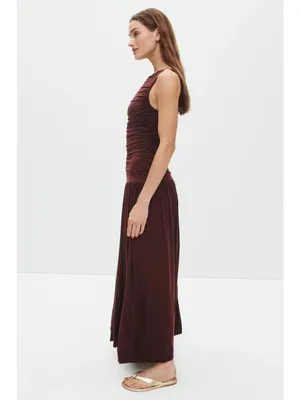 Summer Away Patmos Dress in Dark Walnut Small Womens Long Maxi thumbnail 14