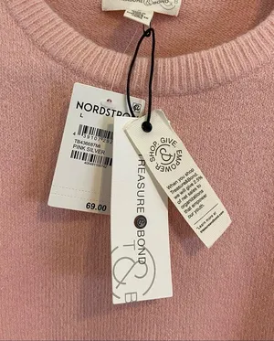 Treasure & Bond Pink Slit Side Oversized Sweater. Size Large. NWT thumbnail 4