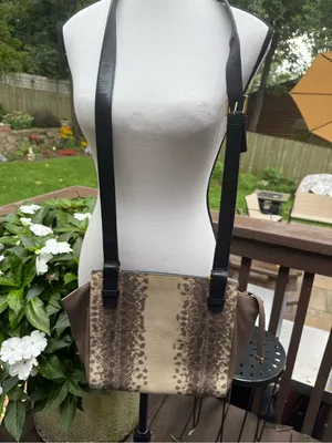 Furla Black and Beige Snake-Effect Messenger Bag thumbnail 4