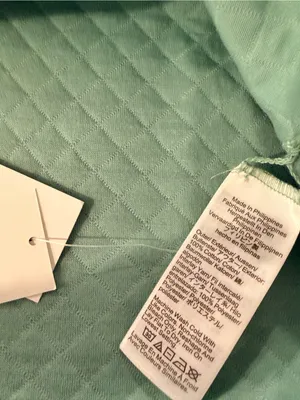 NWOT J. Crew Size M Mint Green Cream Reversible Quilted Striped Crew Sweatshirt thumbnail 8