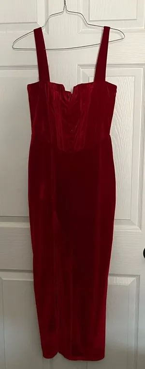 Source Unknown Rich Red Midi Dress thumbnail 1
